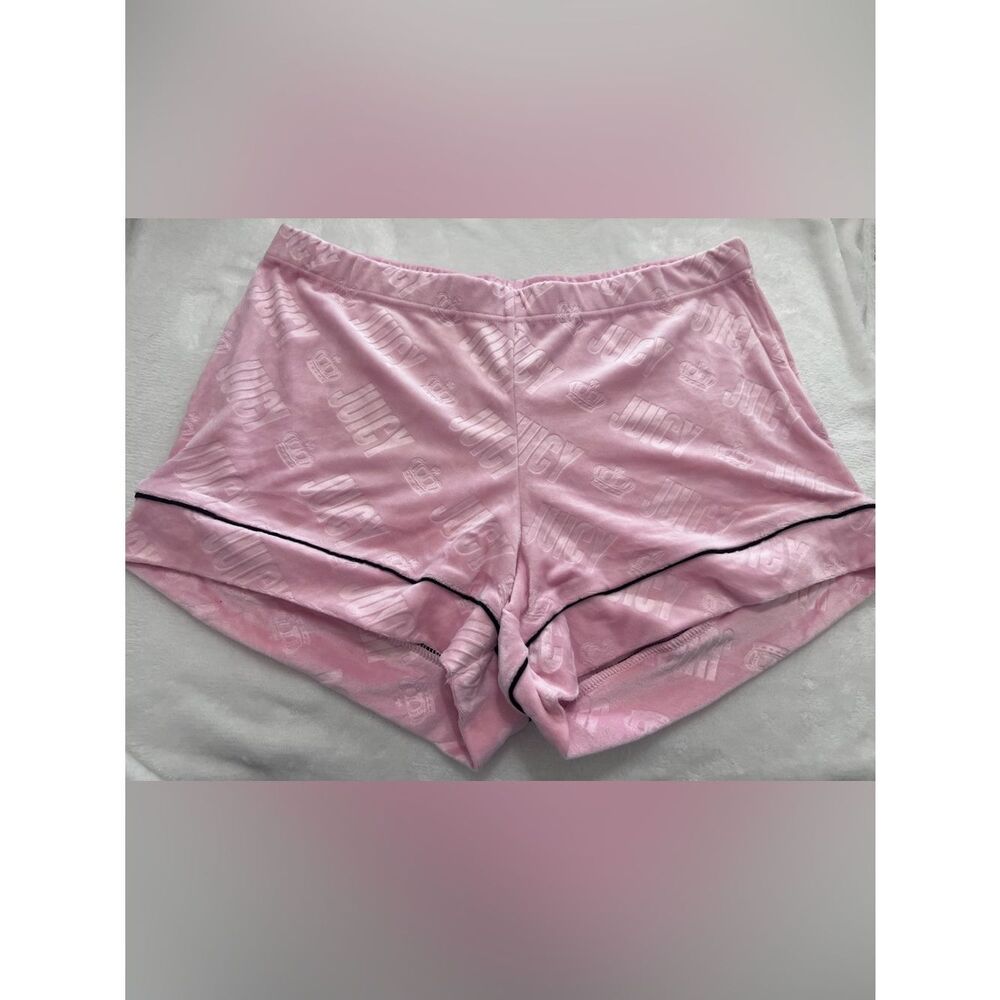 Juicy Couture Pink embossed crown Logo Velour Sleep Shorts Medium NWOT
